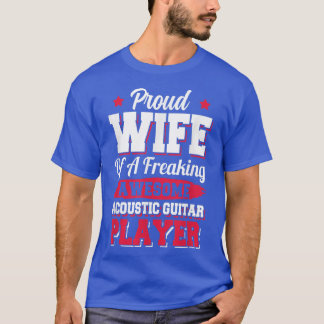 Camiseta Guitarrista Músico Acústico Esposa do Jogador de V