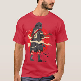 Camiseta Guitarrista Samurai Musical Guitarra 