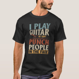 Camiseta Guitarrista toco violão para não picar Pessoas