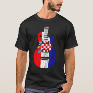 Camiseta Guitarrista Vintage Música Croácia Bandeira