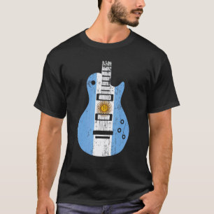 Camiseta Guitarrista Vintage Músico Bandeira Argentina