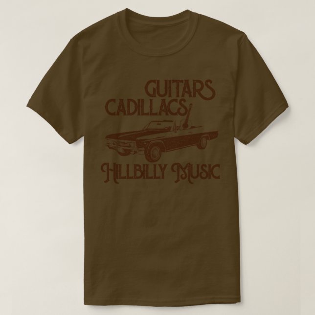 Camiseta Guitars Cadillacs Hillbilly Music Country Retro Ru (Frente do Design)