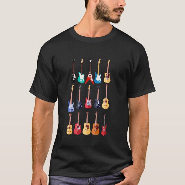 Camiseta Guitars Guitar Player Trendy Guitarist Guitar Musi (Frente)