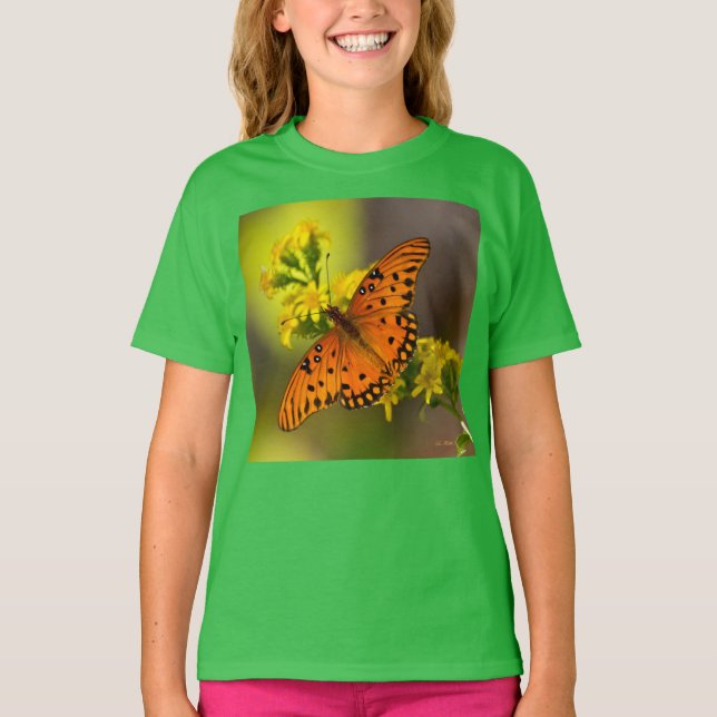 Camiseta Gulf Fritillary também conhecida como Borboleta da (Frente)