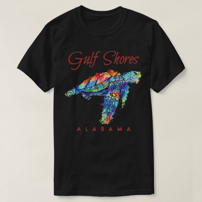 Camiseta Gulf Shores Alabama Watercolor Sea Turtle  (Frente do Design)