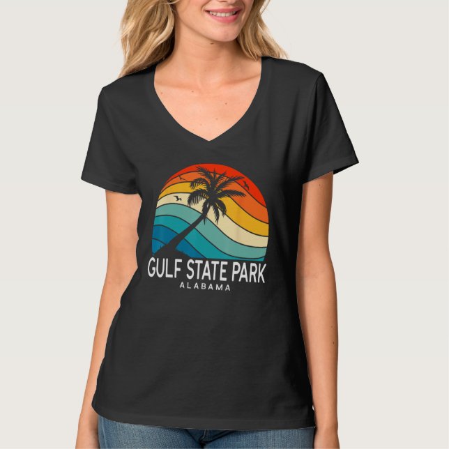 Camiseta Gulf State Park Alabama Tropical Beach Palm Tree S (Frente)