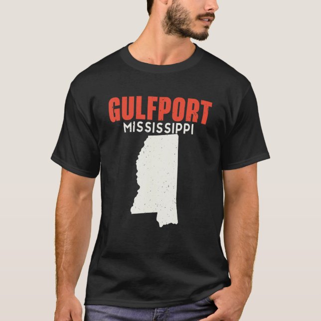 Camiseta Gulfport Mississippi EUA State America Viagem Miss (Frente)