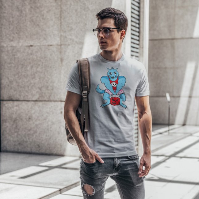 Camiseta Gum Lobisomem Levantando Cartoon Pumpkin (Criador carregado)