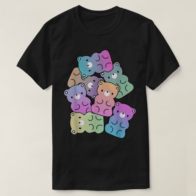 Camiseta Gummy Bear Design Kawaii Aestético Te (Frente do Design)