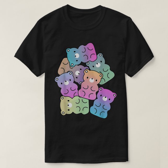 Camiseta Gummy Bear Design Kawaii Aestético Te (Frente do Design)