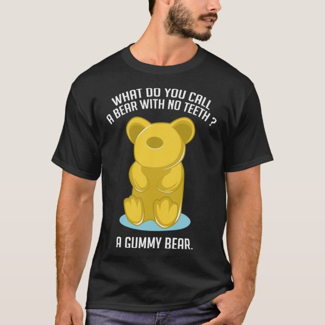 Camiseta Gummy Bear Engraçado Foodie e Pessoas Engraçadas (Frente)
