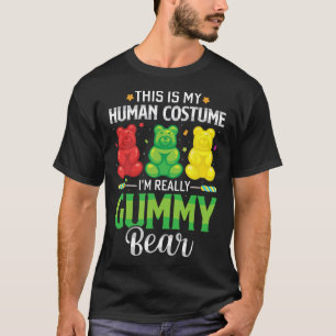 Camiseta Gummy Bear Meu Costume Humano Engraçado Doce Hallo
