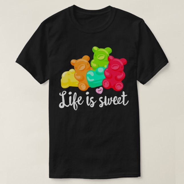 Camiseta Gummy Bears  Soft Sugar Candy Fruity Juicy Kids Gi (Frente do Design)