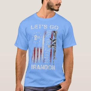 Camiseta Gun American Flag Patriots Vamos Go Brandon (ON BA