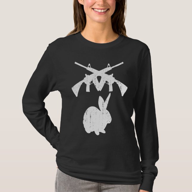 Camiseta GUN BUNNY AR 15 Rifles Hunter Competitive Shooter  (Frente)