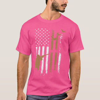 Camiseta Gun Rifle Hunt Duck American Flag Usa