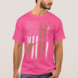 Camiseta Gun Rifle Hunt Duck American Flag Usa