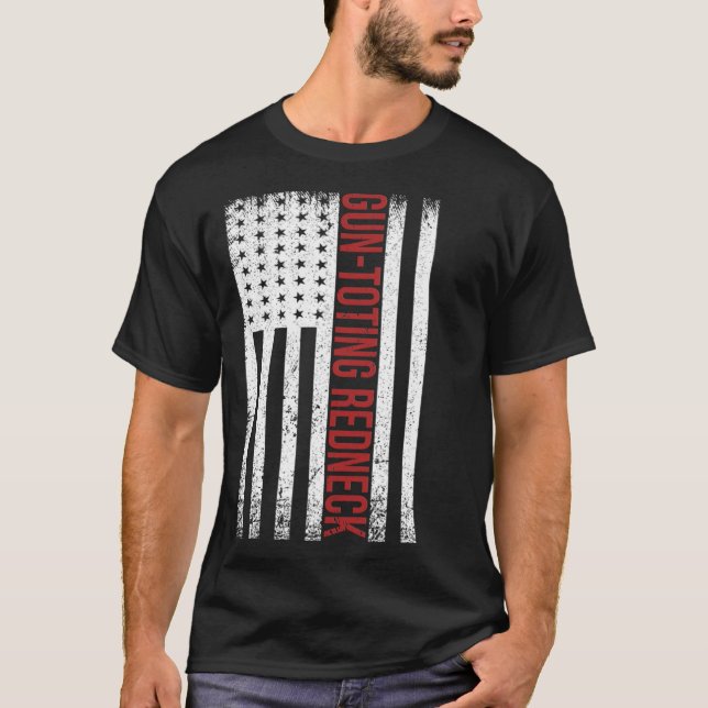 CAMISETA GUN TOTING REDNECK FLAG (Frente)