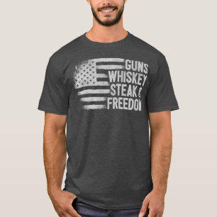 Camiseta Gun Whiskey Steak Freedom USA American Flag segund