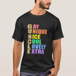 Camiseta Guncle Definition Rainbow Pride Color for Gay Uncl