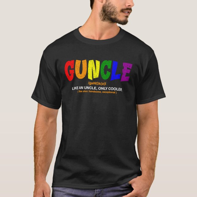 Camiseta Guncle Rainbow Priorde Support Lgbtq For Men Women (Frente)