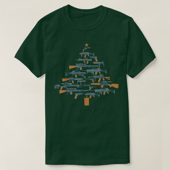 Camiseta Guns Natal Tree Camo Impressão Xmas Gift for Gun (Frente do Design)