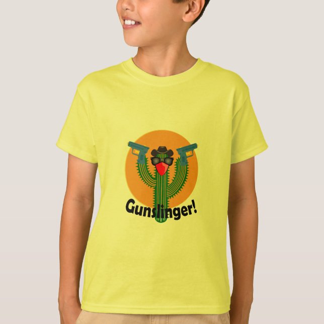 Camiseta Gunslinger Cactus Design - Kids' HanGLESS® T- (Frente)