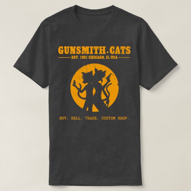 Camiseta Gunsmith Cats Compra laranja (Frente do Design)