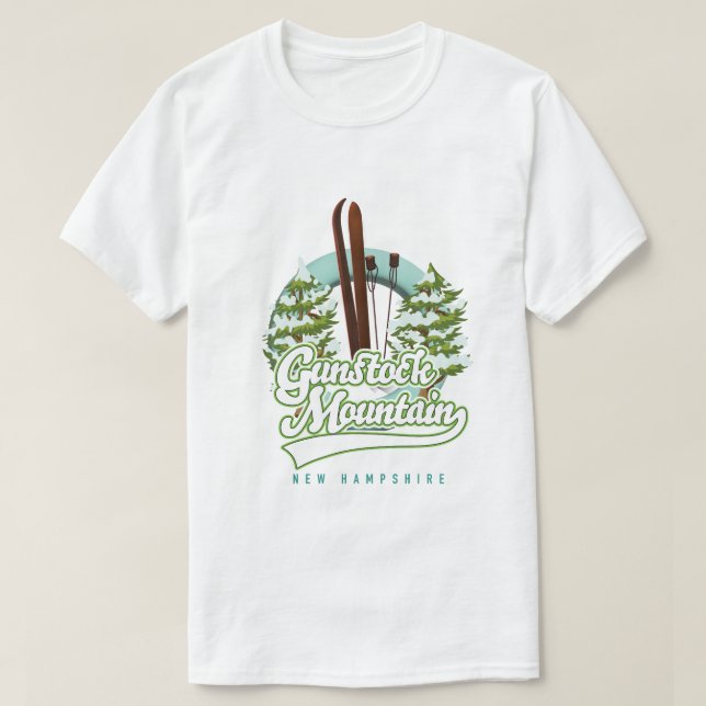 Camiseta Gunstock Mountain New Hampshire ski poster (Frente do Design)