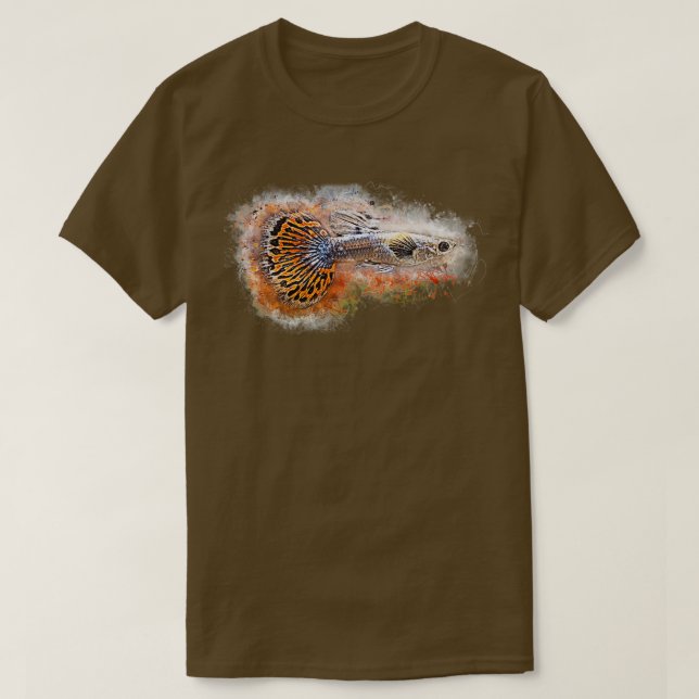 Camiseta Guppy Elephant Ear Poecilia reticulata (Frente do Design)