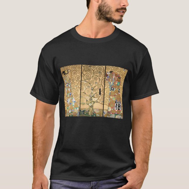 Camiseta Gustav Klimt - Árvore de Vida de Stoclet Frieze (Frente)