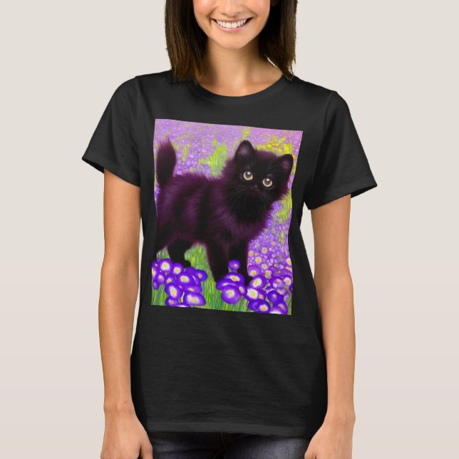Camiseta Gustav Klimt Black Kitten (Frente)