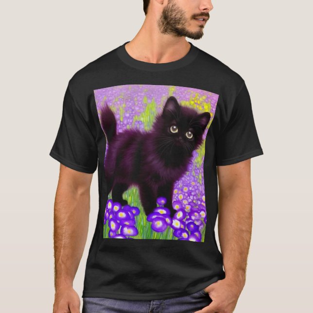 Camiseta Gustav Klimt Black Kitten (Frente)