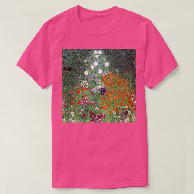 Camiseta Gustav Klimt Flower Garden 2 (Frente do Design)