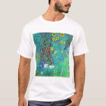 Camiseta Gustav Klimt Garden com Girassóis<br><div class="desc">Jardim com girassóis pintados por Gustav Klimt em 1907.</div>