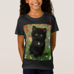 Camiseta Gustav Klimt Kitten<br><div class="desc">T-Shirt com um gatinho Gustav Klimt! Este gatinho preto veste um colar prateado e se senta num campo de flores vermelhas,  azuis,  brancas e amarelas. Um presente maravilhoso para amantes de gatos e entusiastas de arte austríacos!</div>