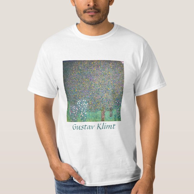 Camiseta Gustav Klimt - Rosebushes debaixo das Árvores (Frente)