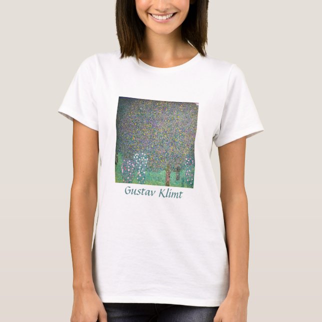 Camiseta Gustav Klimt - Rosebushes debaixo das Árvores (Frente)