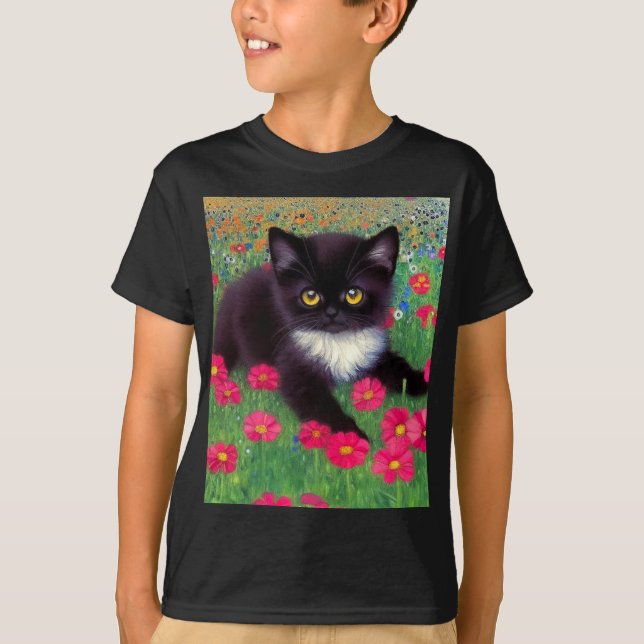 Camiseta Gustav Klimt Tuxedo Cat (Frente)