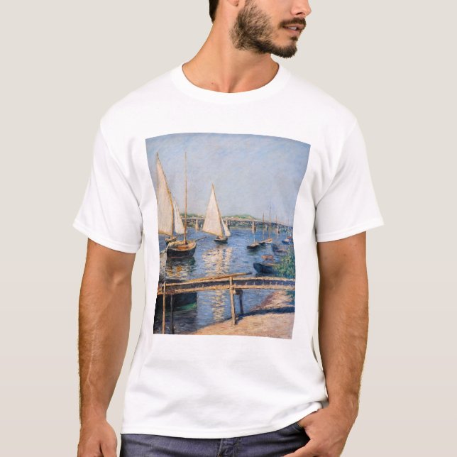 Camiseta Gustave Caillebotte - Barcos à vela em Argenteuil (Frente)