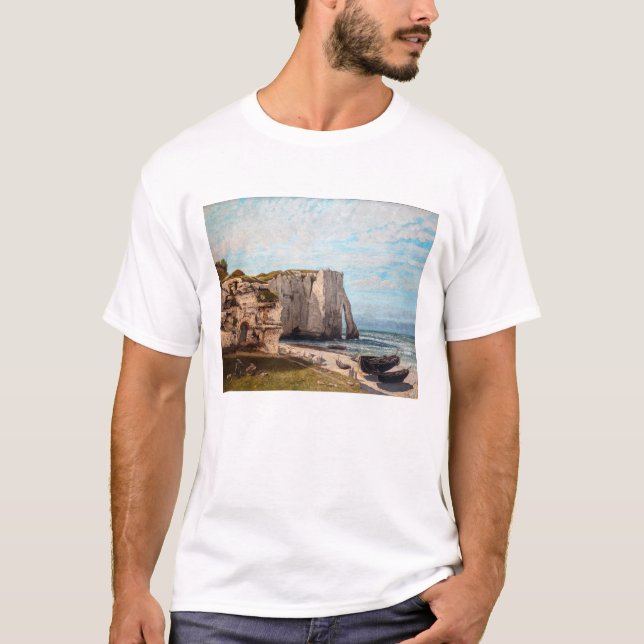 Camiseta Gustave Courbet - Cliff no Etretat após a tempesta (Frente)
