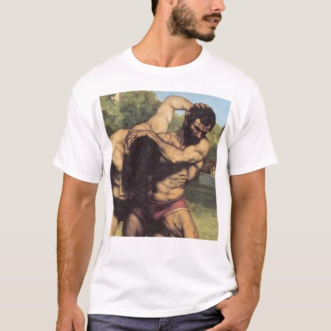 Camiseta Gustave Courbet, lutadores (Frente)