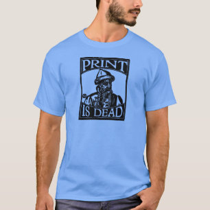 Camiseta Gutenberg Impressão Está Morta Xilogravura