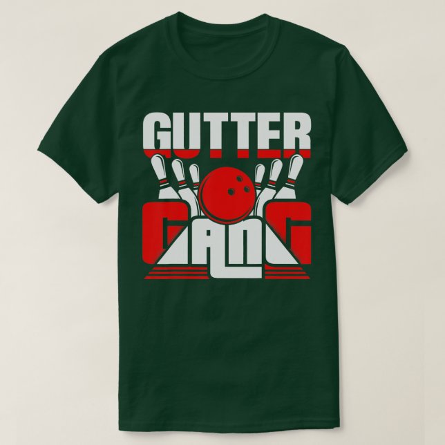Camiseta Gutter Gang Equipe da Boliche Bowler Engraçado (Frente do Design)