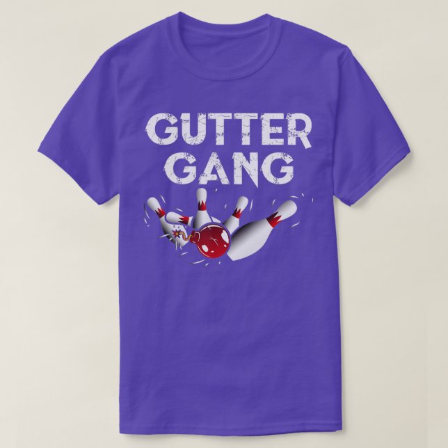 Camiseta Gutter Gang Funny Boliche Gutter Boliche League (Frente do Design)