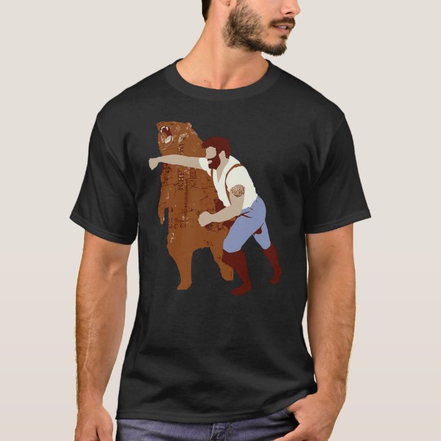 Camiseta Guy Punching Bear (3) (Frente)