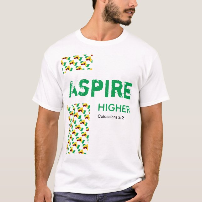 Camiseta Guyana ASPIRE - Escritura Cristã MAIS ALTO (Frente)