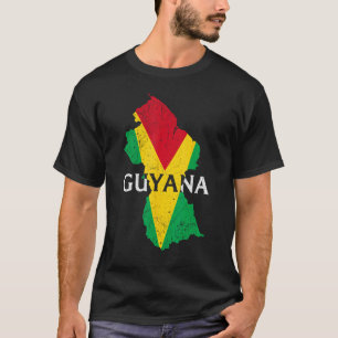 Camiseta Guyana - Bandeira do Mapa Ortopolar Patriótico da
