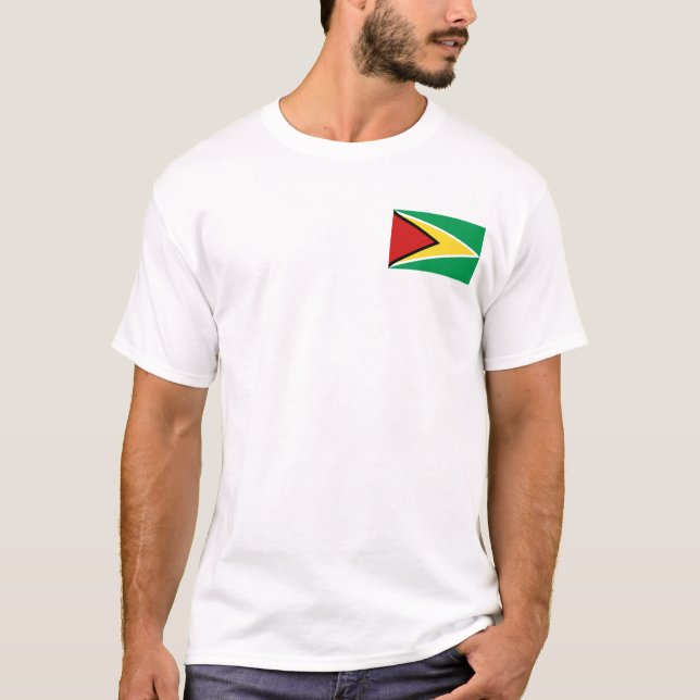 Camiseta Guyana Flag e Map T-Shirt (Frente)