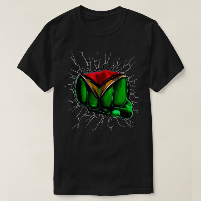 Camiseta Guyana Flag Guyanese Flag Fist Gift (Frente do Design)